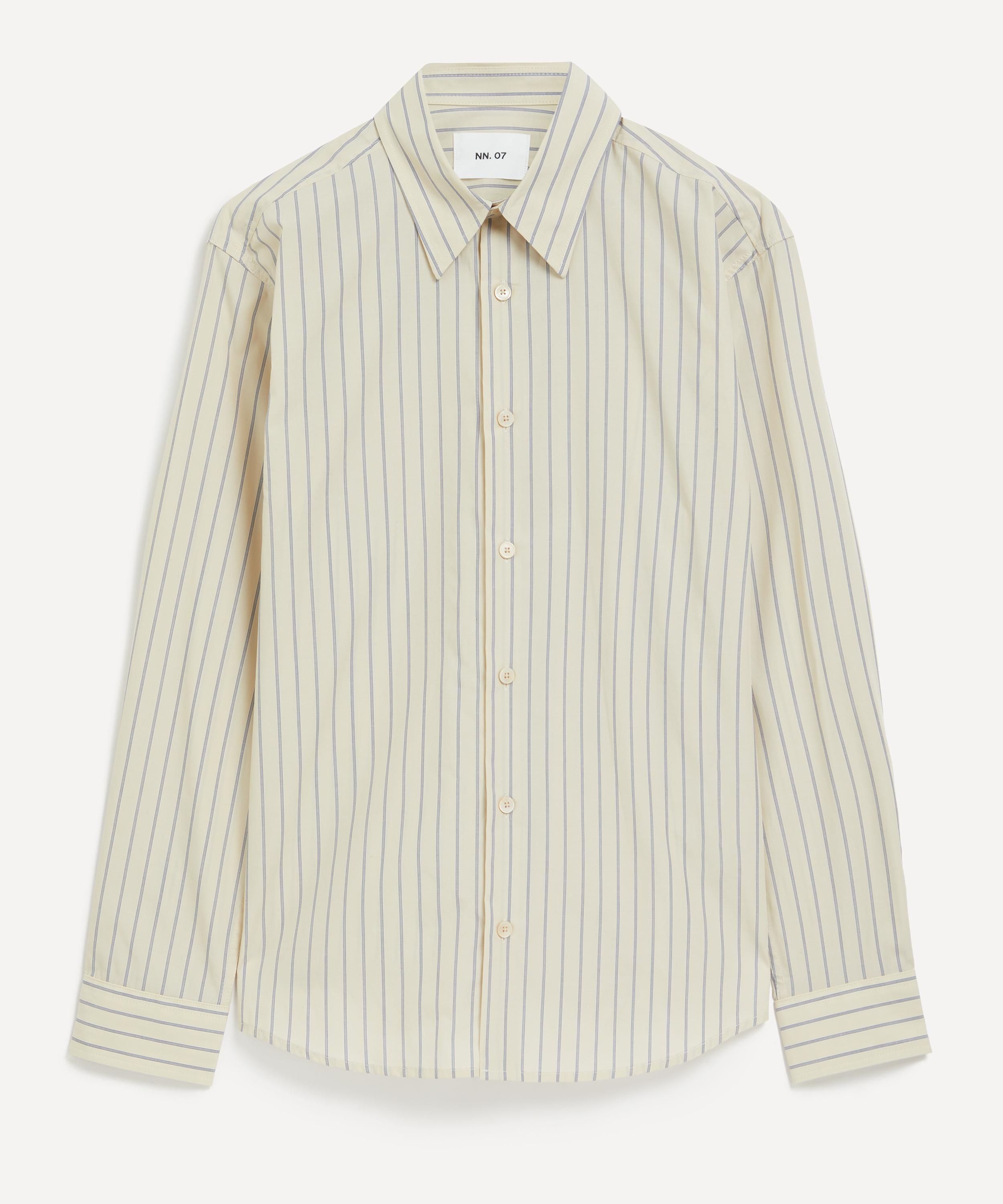 Quinsy 5322 Khaki Stripe Supima Cotton Shirt - 1