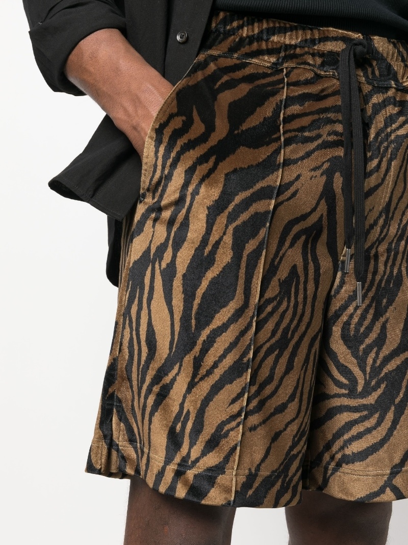 zebra-print cotton shorts - 5