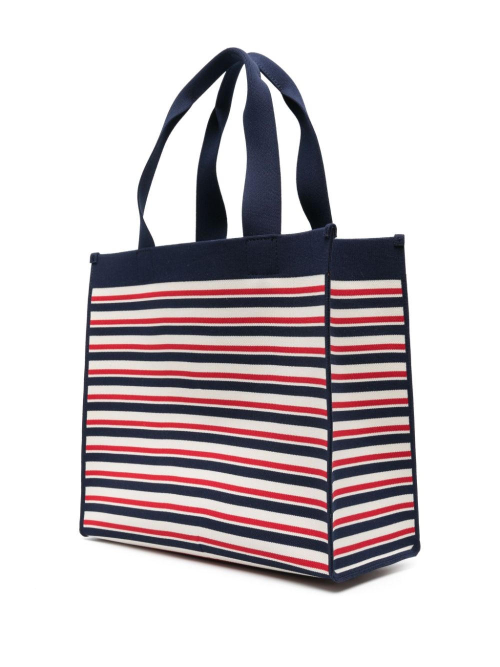 logo-patch jacquard-striped tote bag - 3