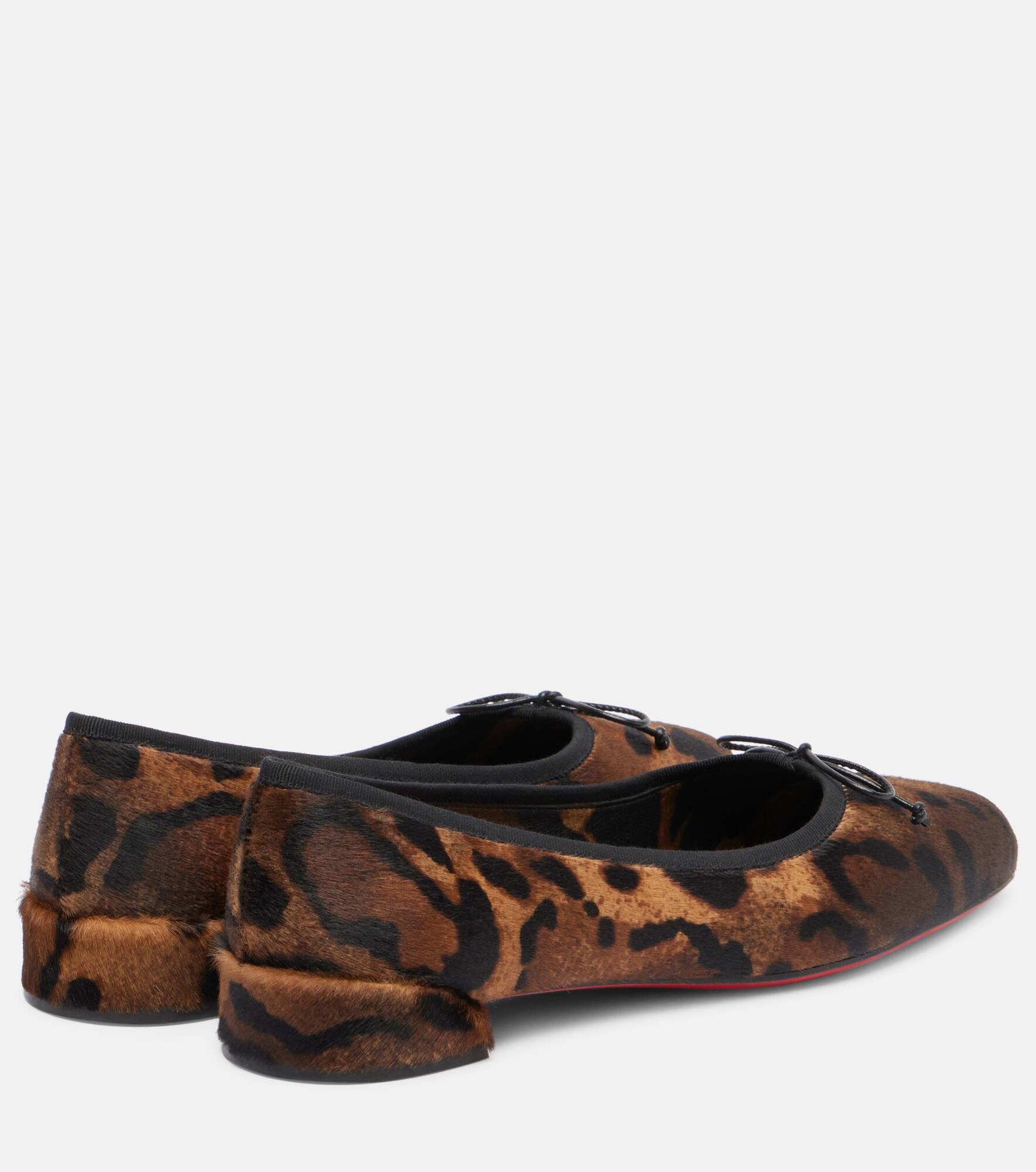Leopard-print calf hair ballet flats - 2