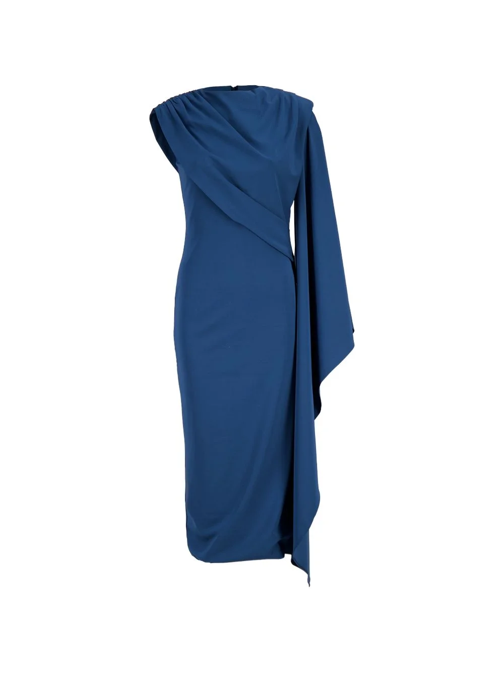 asymmetric caped midi dress - 1