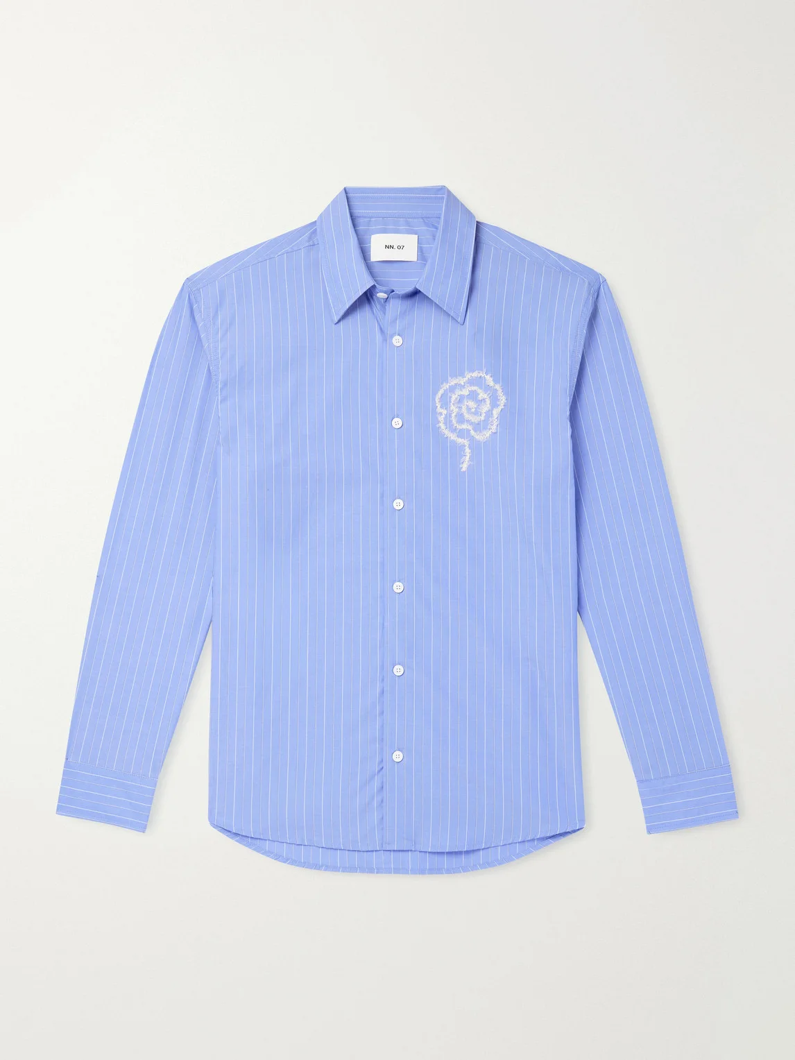 Quinsy App 5322 Embroidered Striped Supima Cotton-Poplin Shirt - 1