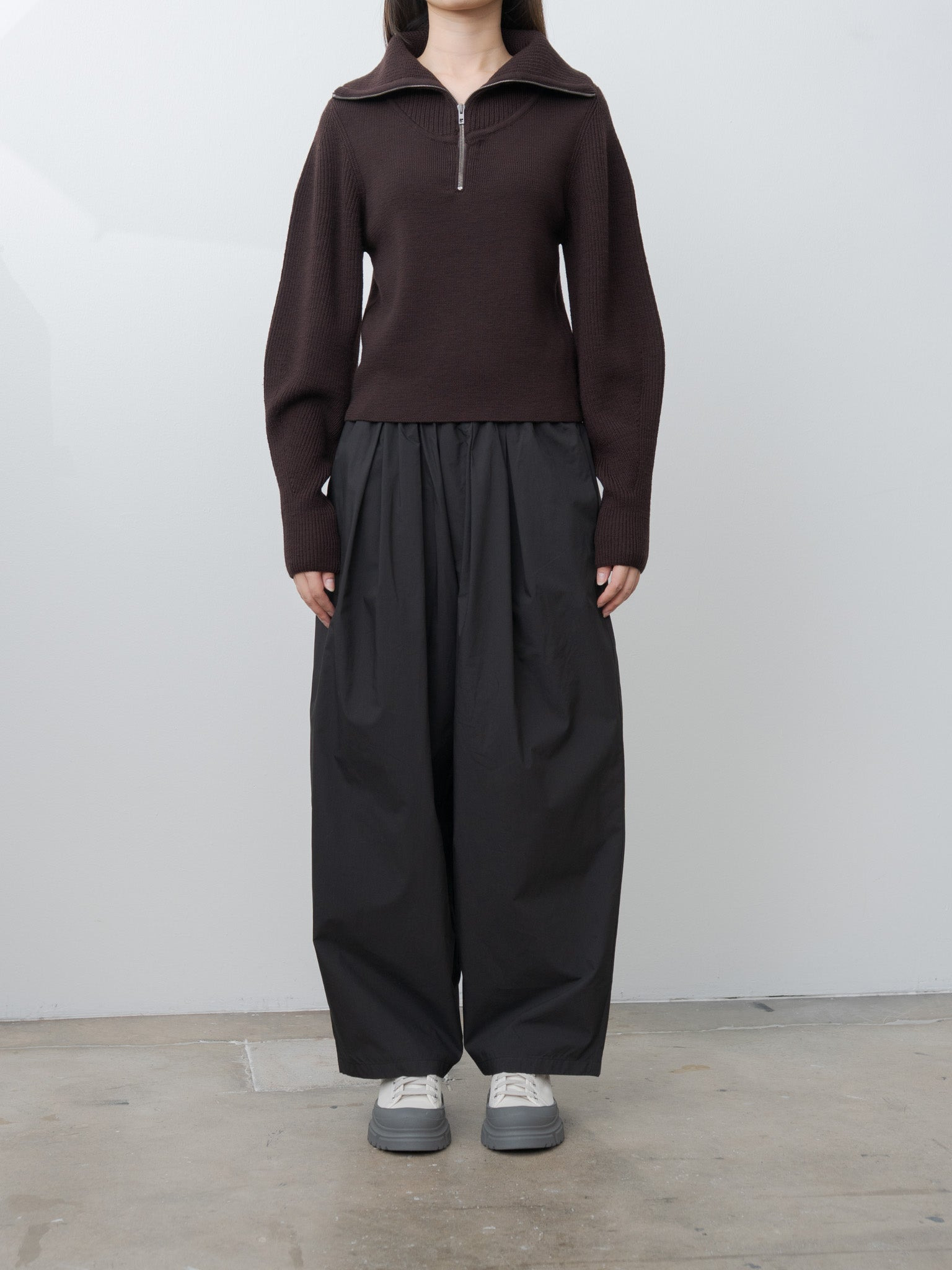 Zipped Sweater - Aubergine - 2