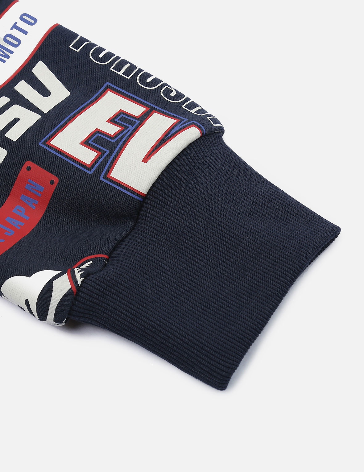 ALLOVER DARUMA AND SLOGAN PRINT HOODED SWEATSHIRT - 10