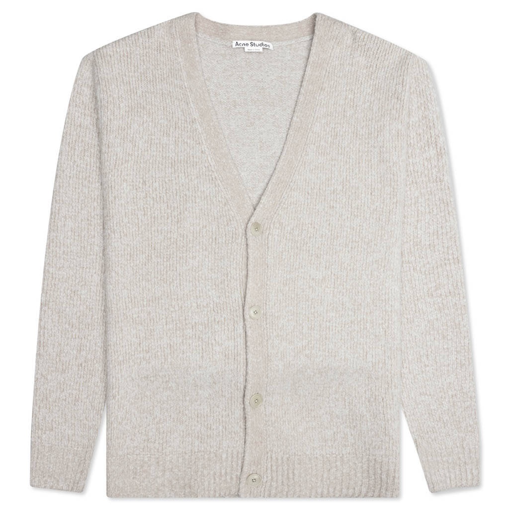 WOOL BLEND CARDIGAN - LIGHT TAUPE - 1