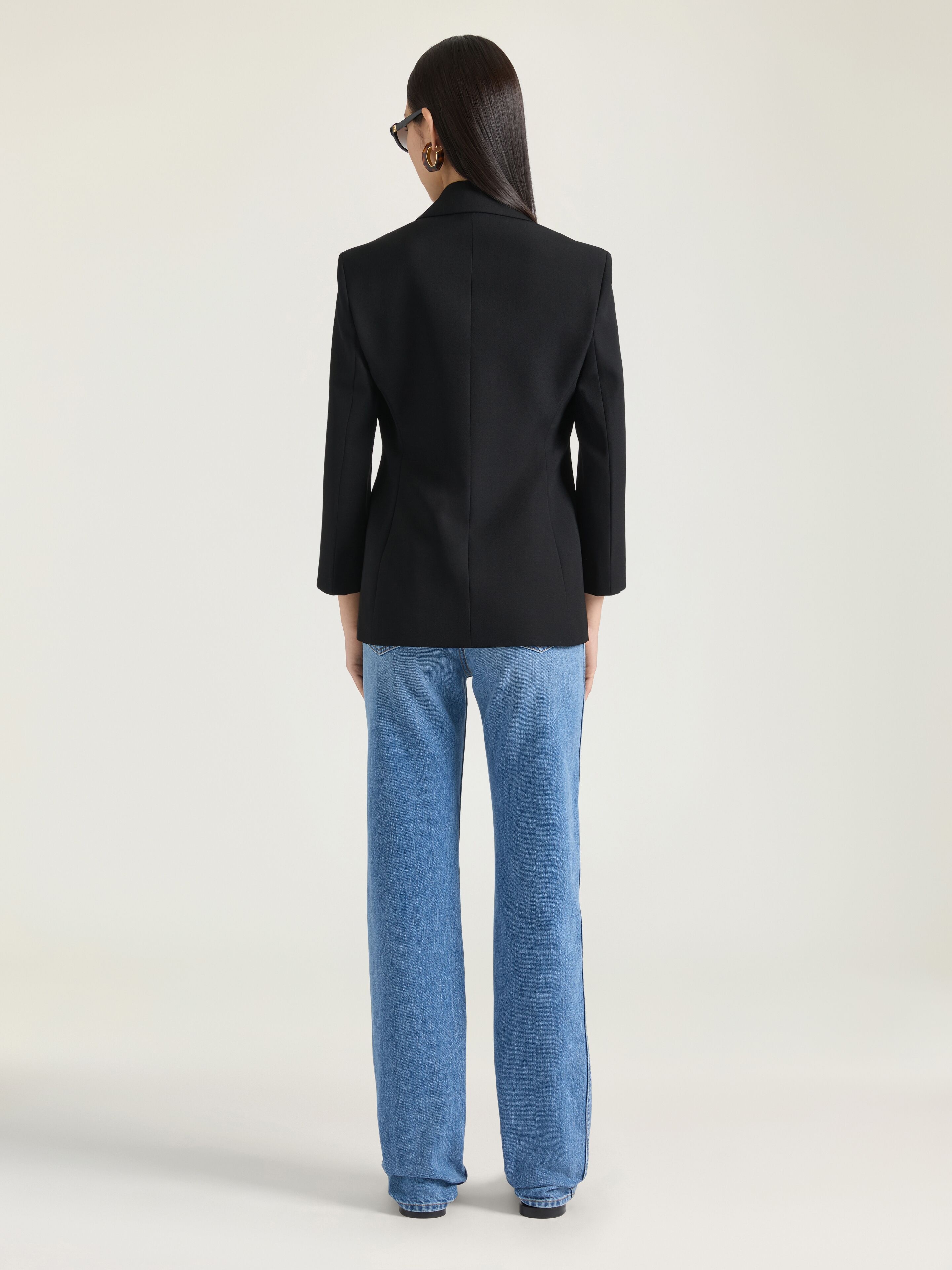 STRAIGHT PANTS IN WASHED DENIM - 3
