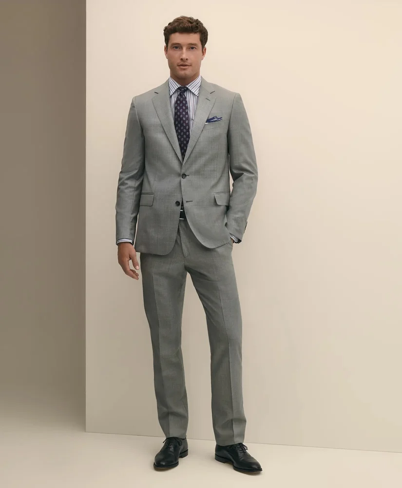 Classic Fit Wool Sharkskin 1818 Suit - 1