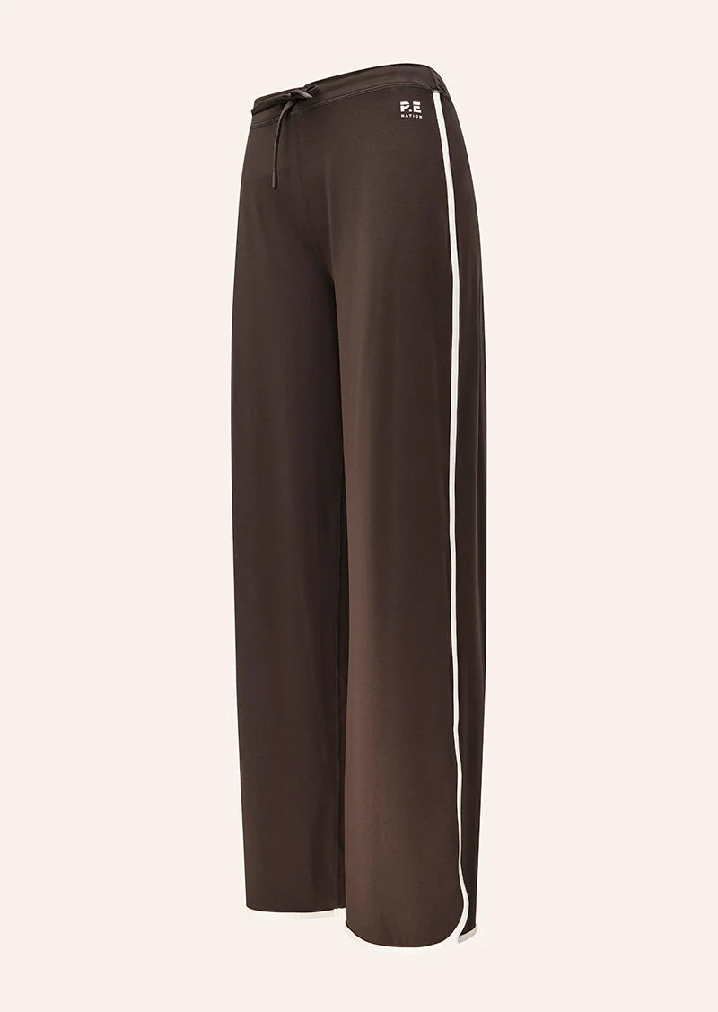 HALF TIME WIDE LEG LEGGING IN COFFEE & WHISPER WHITE - 1