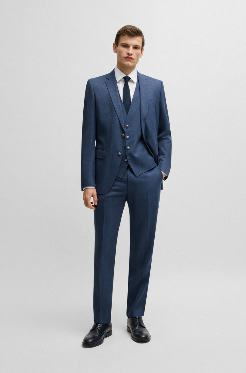 SLIM-FIT THREE-PIECE SUIT IN PATTERNED WOOL 1