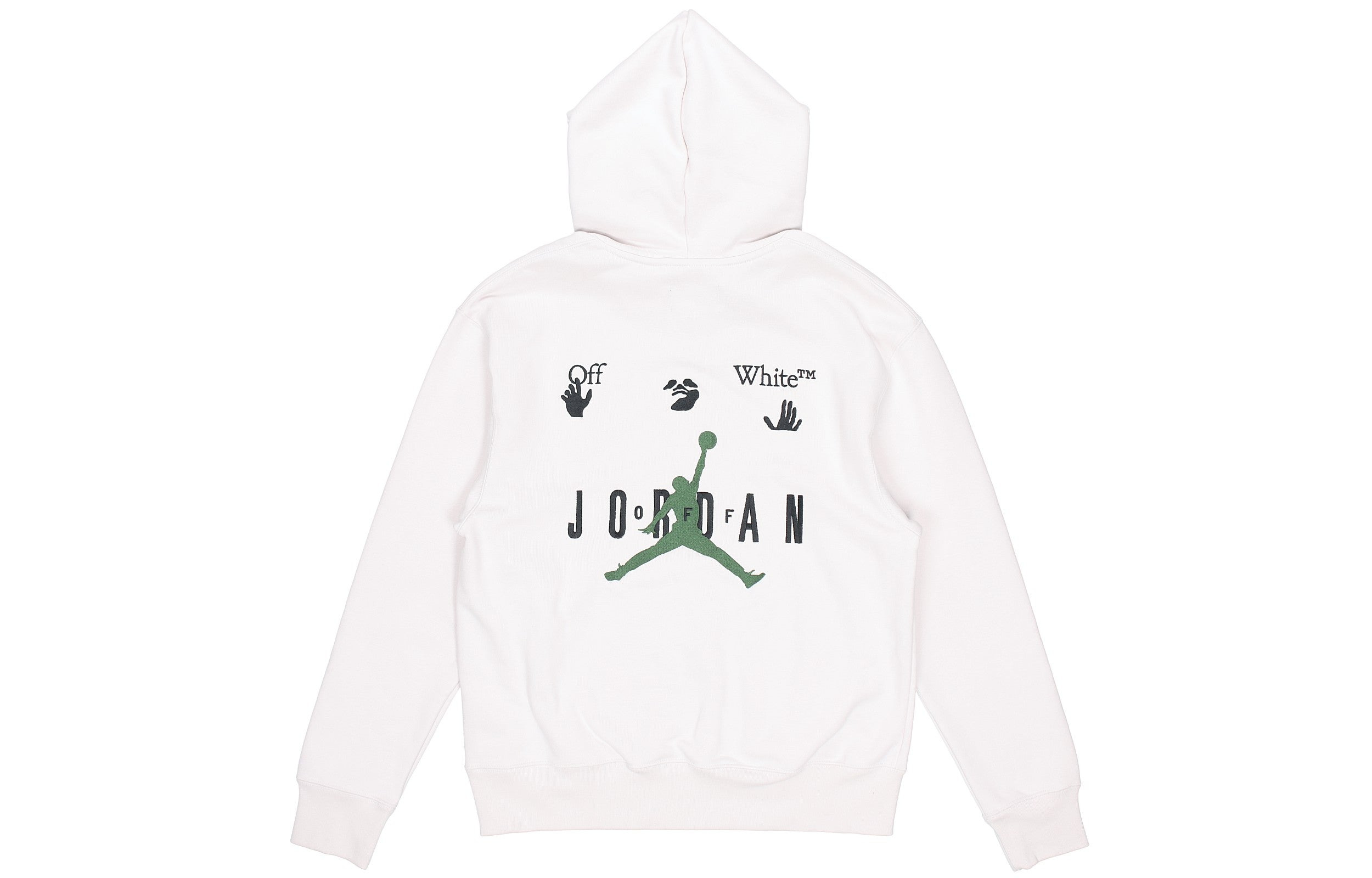 Men's Air Jordan x OFF-WHITE Crossover Logo Embroidered Fleece Stay Warm Pullover Hooded Sports Asia - 2