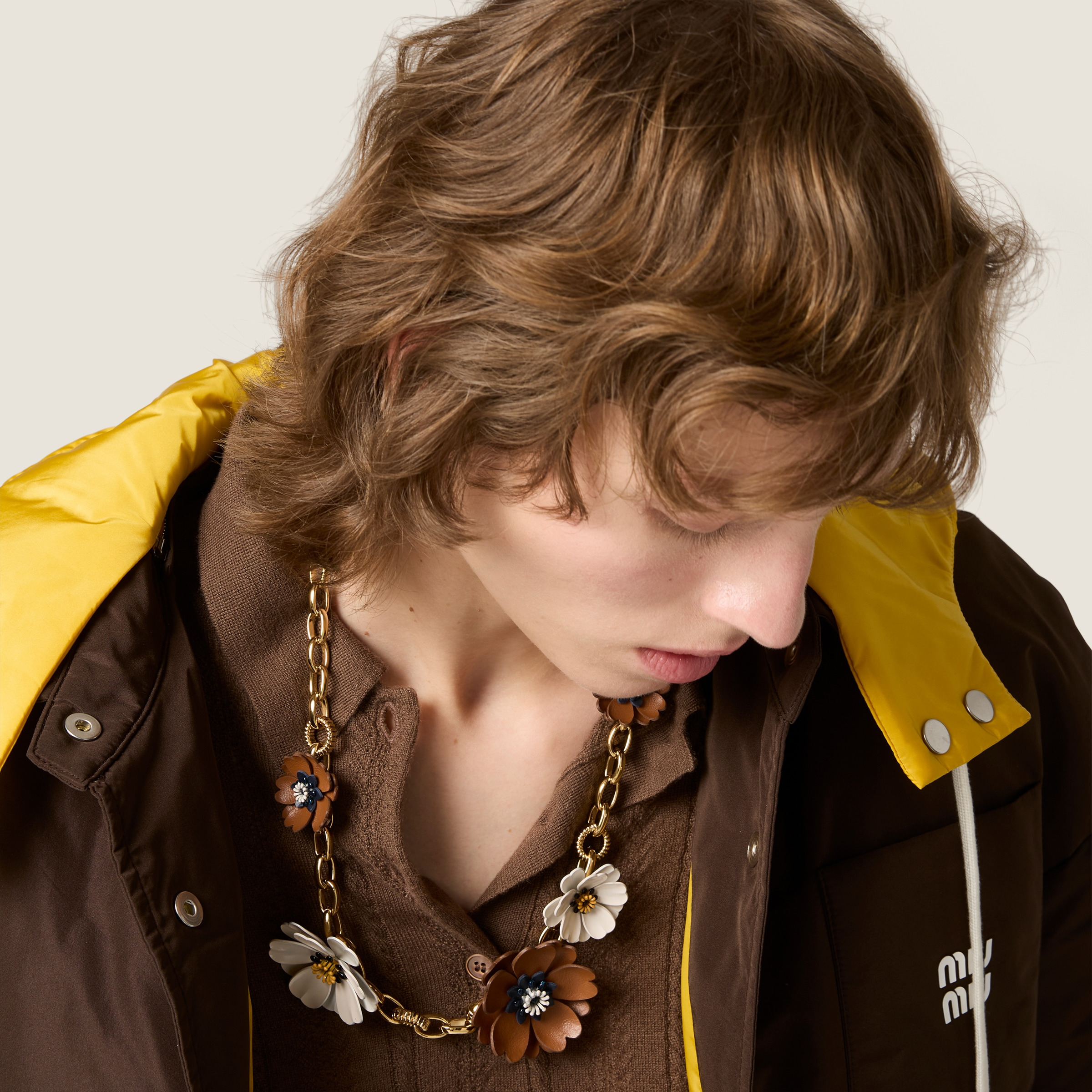 Technical pongé down hoodie jacket - 6