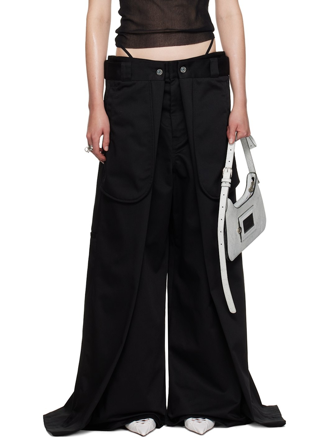 Black Shayne Oliver Edition 'The Wrap' Trousers - 1