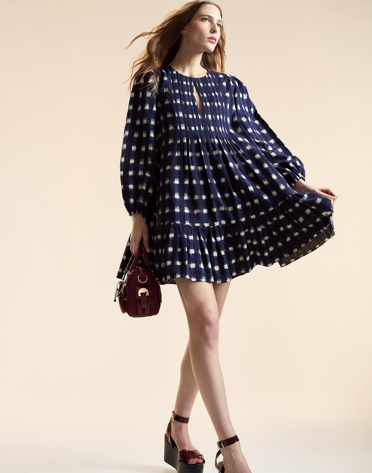 Ingrid Pintuck Mini Dress - 6