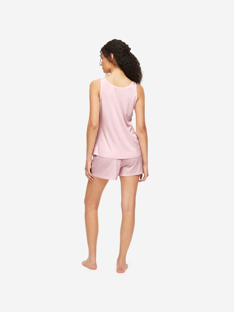 Women's Short Vest Pyjamas Lara Micro Modal Stretch Ballet Pink - 4