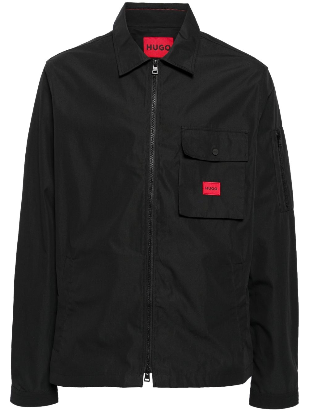 logo-appliqué shirt jacket - 1