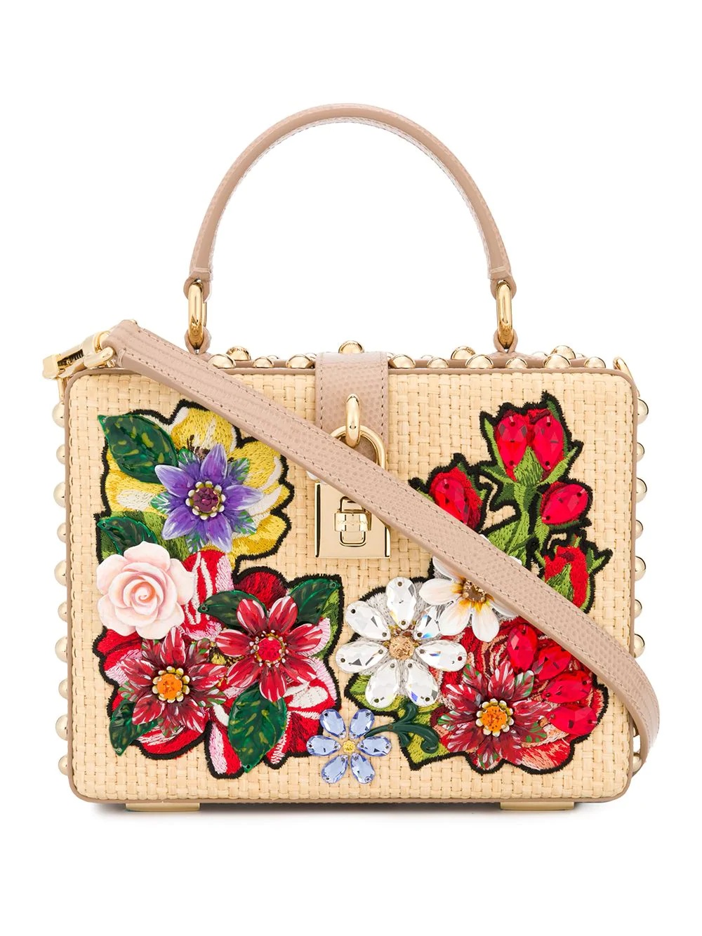 floral embellished tote bag - 1