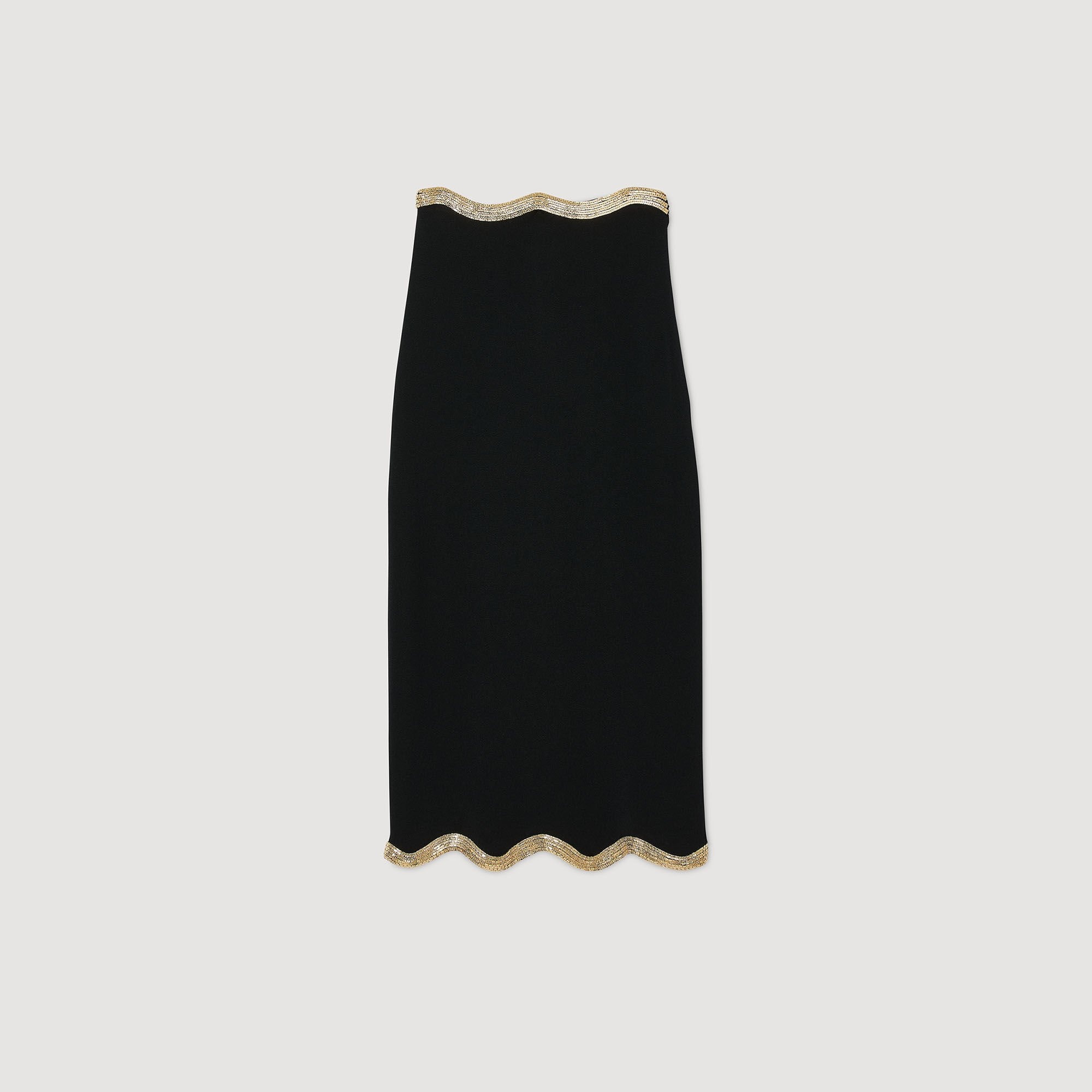 MAXI KNITTED SKIRT WITH CHAIN DETAIL - 6