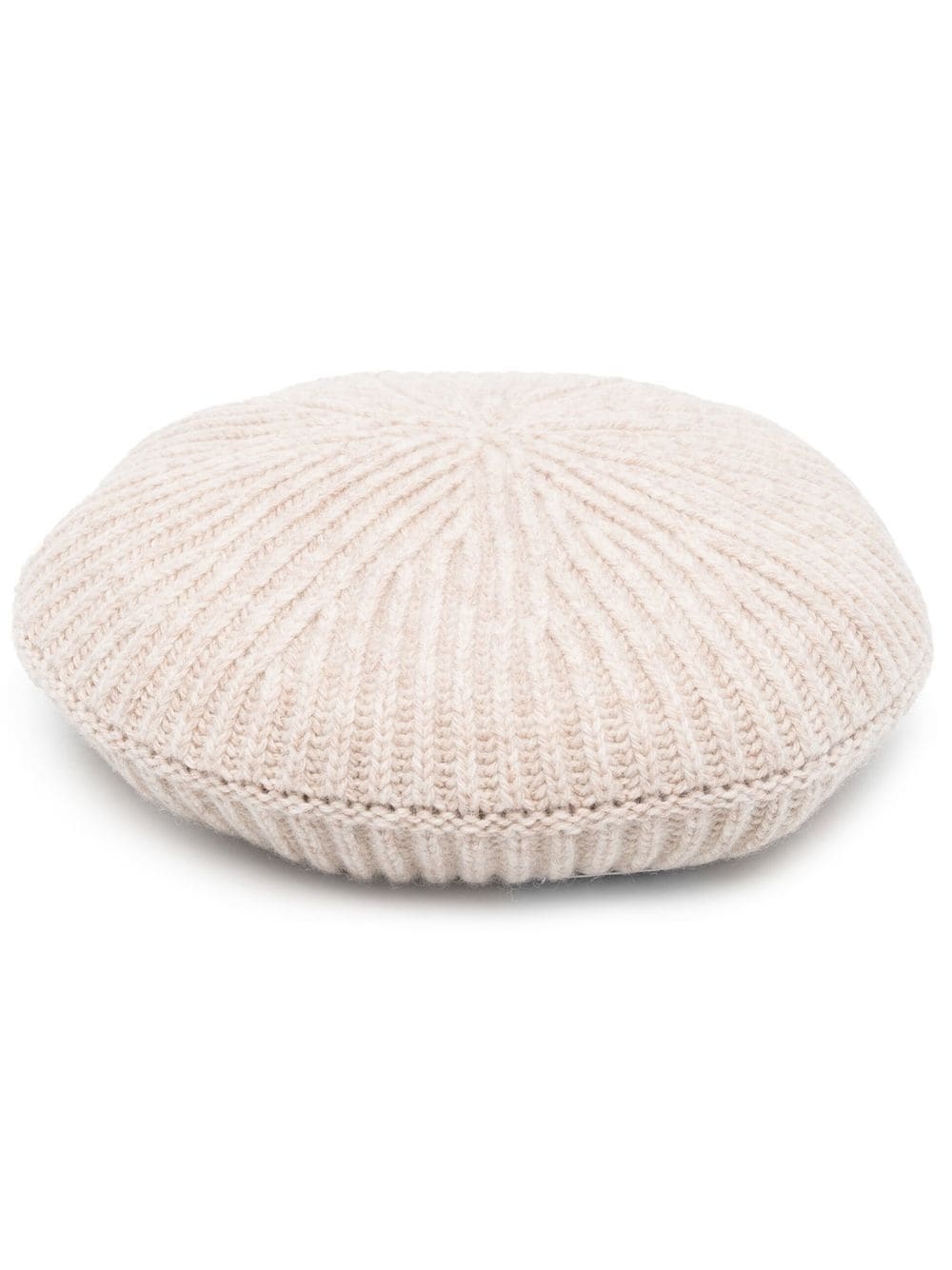 logo-patch ribbed-knit beret - 1