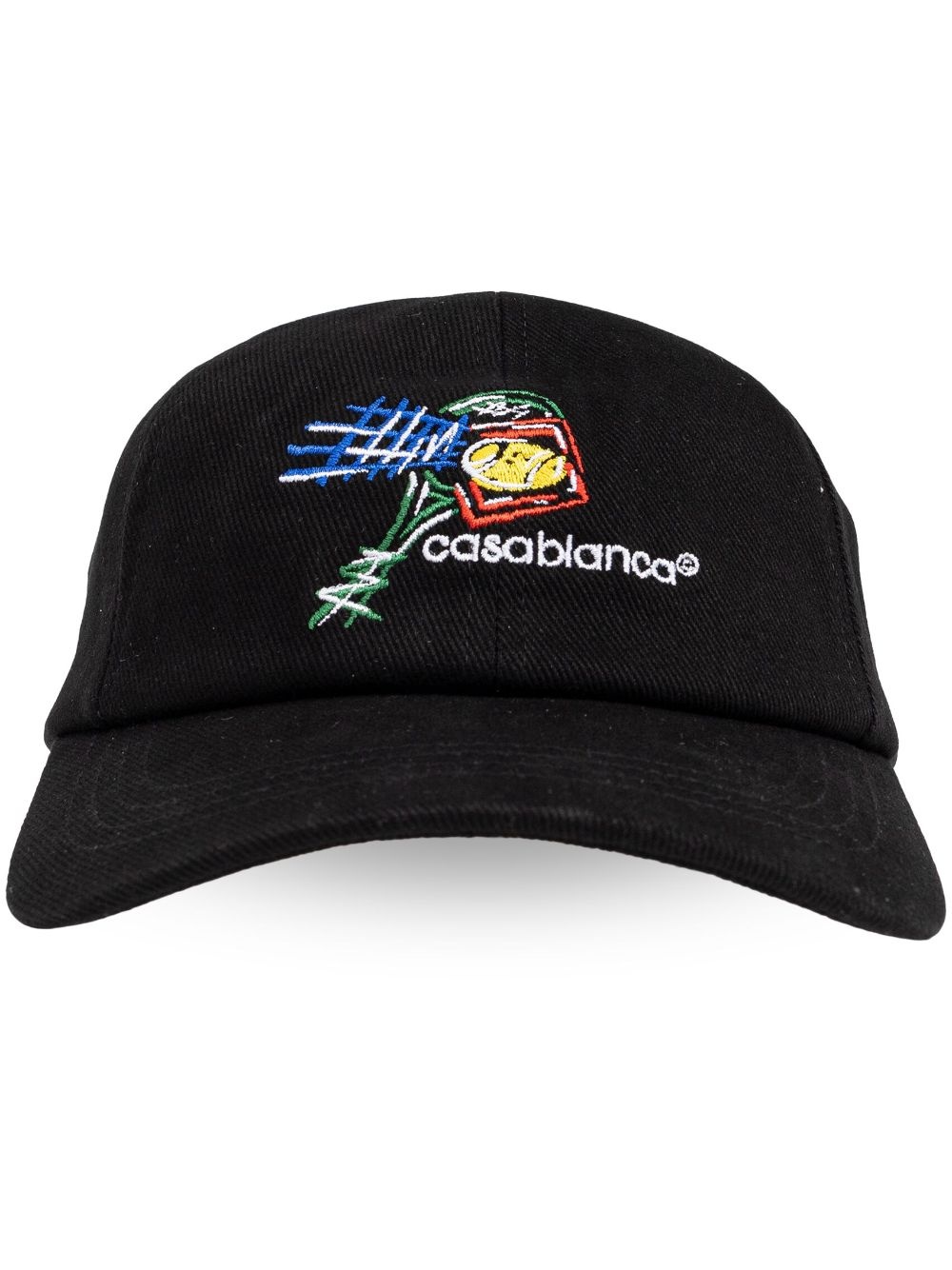 logo-embroidered cotton cap - 1
