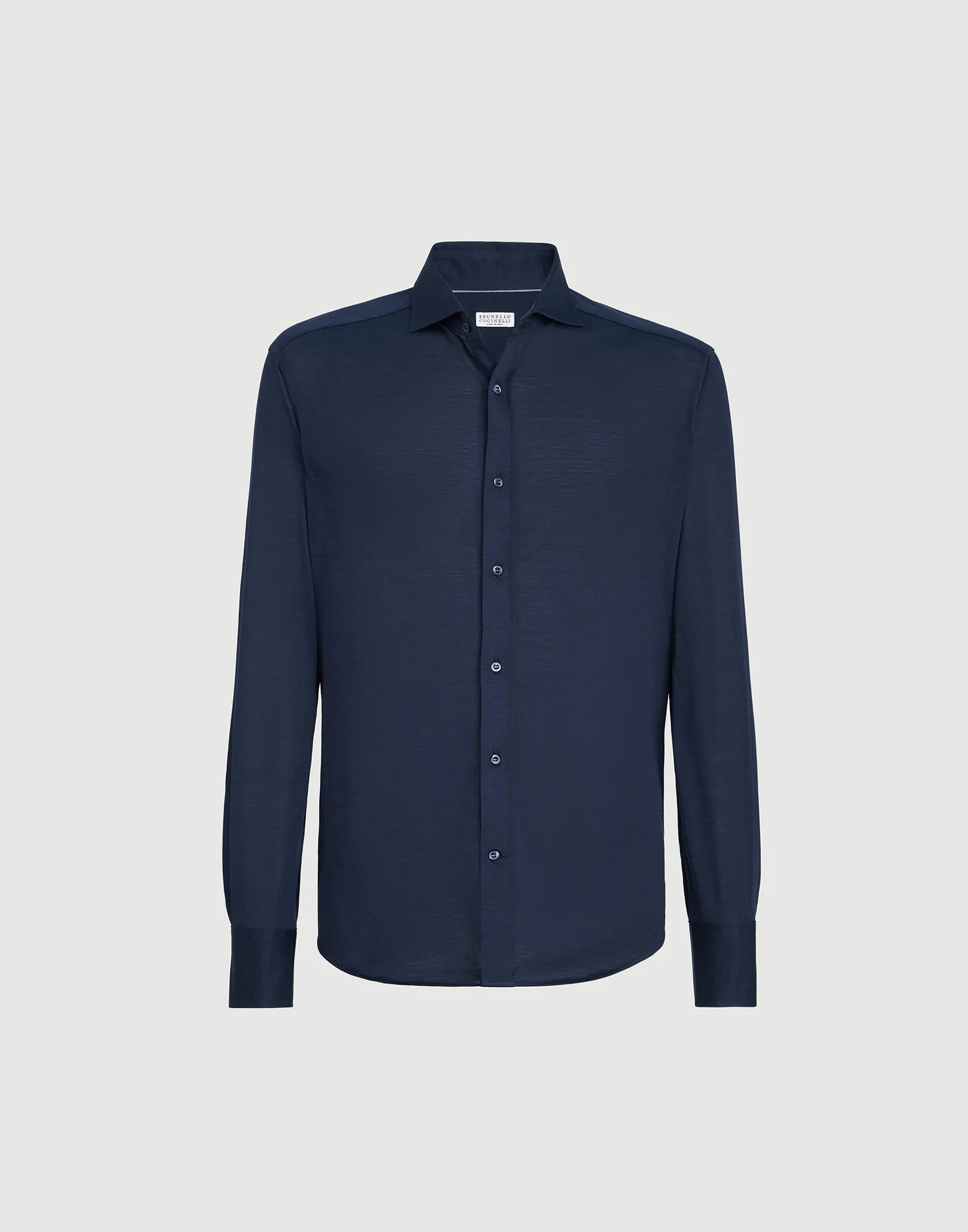 Silk and cotton jersey shirt with spread collar - 1