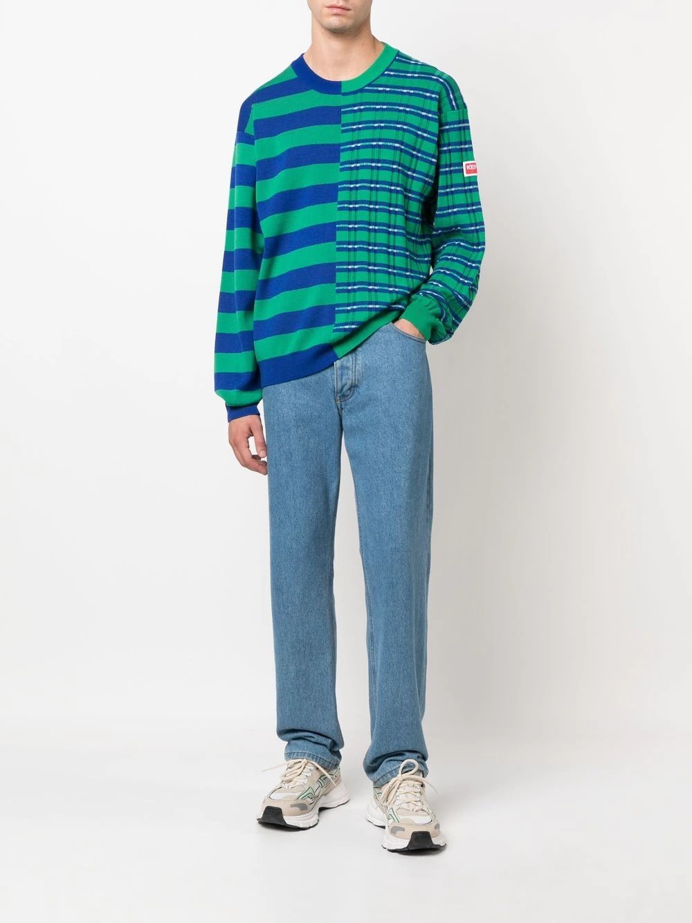 mixed-stripe pattern jumper - 2