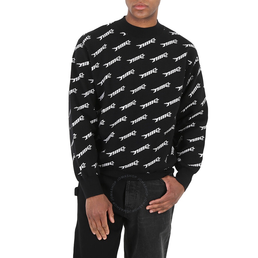 Ambush Men's Black All-Over Logo Crew Knit Sweater - 3