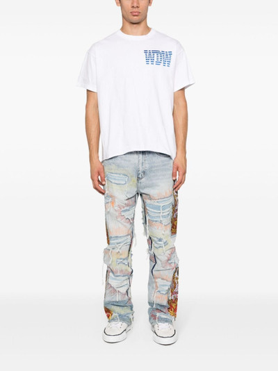WHO DECIDES WAR Barrage distressed straight-leg jeans outlook