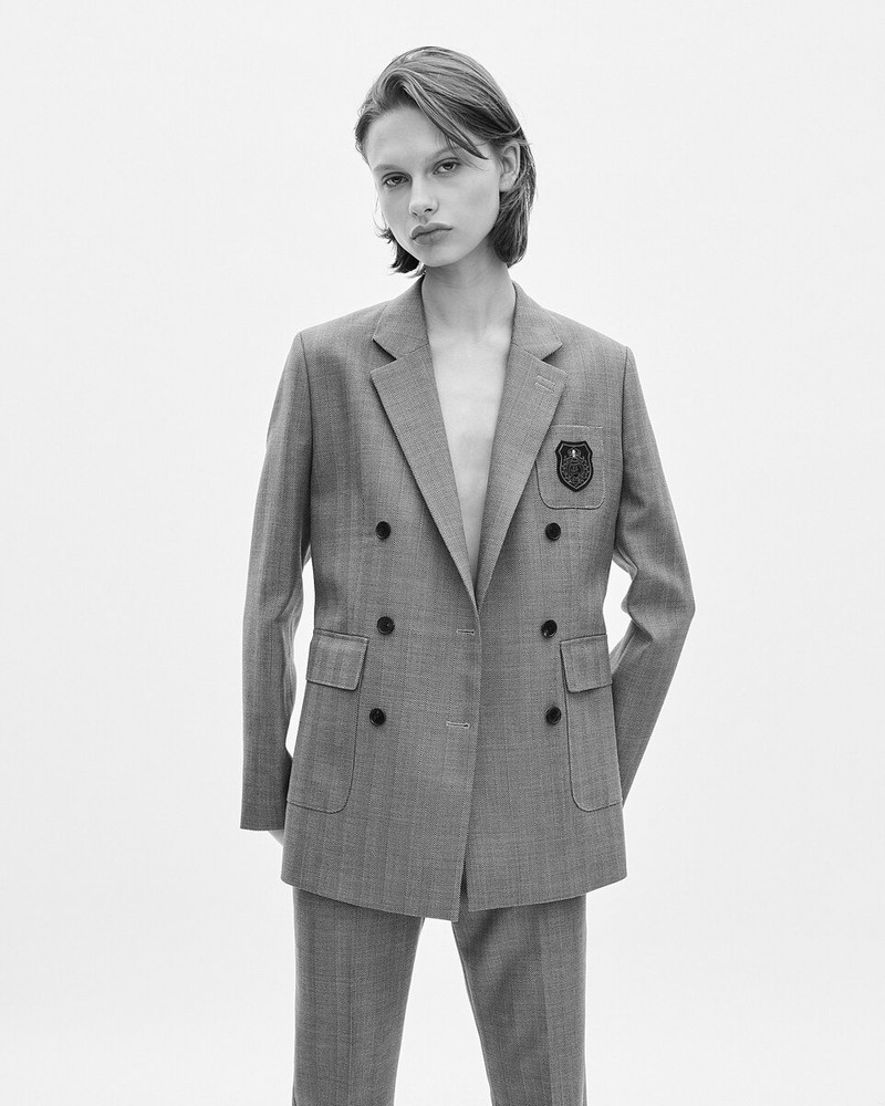 DOUBLE-BREASTED WOOL SUIT JACKET WITH CAMEL COAT OF ARMS 8