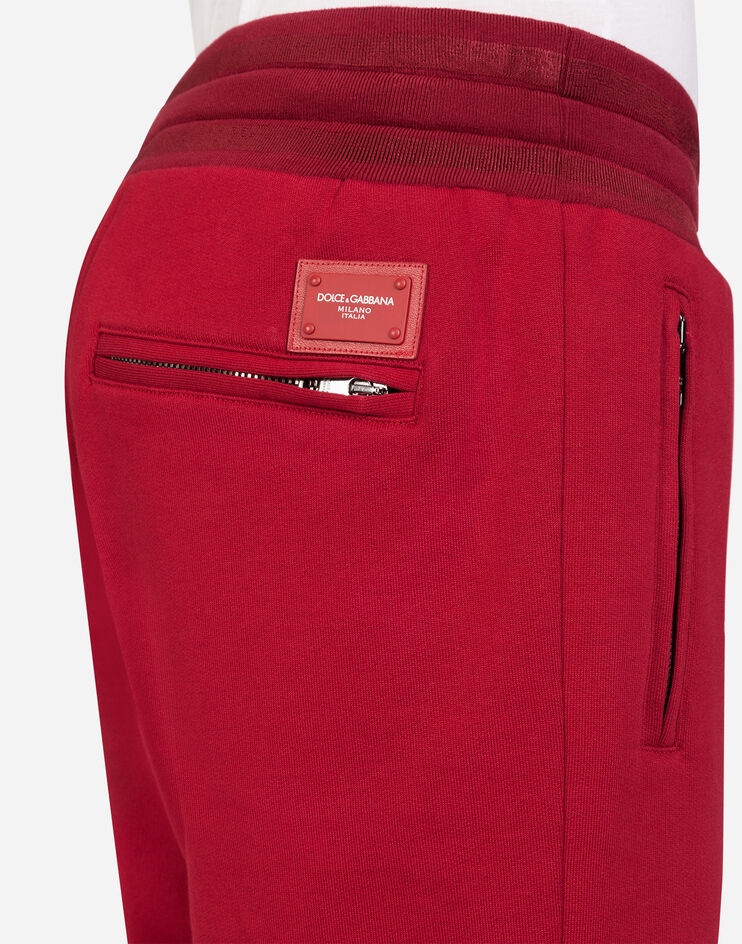 Jersey bermuda jogging shorts with small logoed plaque - 3