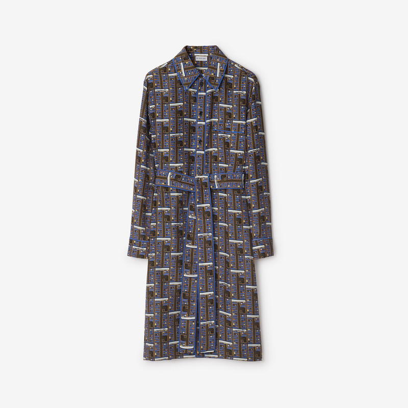 burberry silk shirt dress Striped Silk Poplin Shirt Dress in Dune beige/chalk white - Women