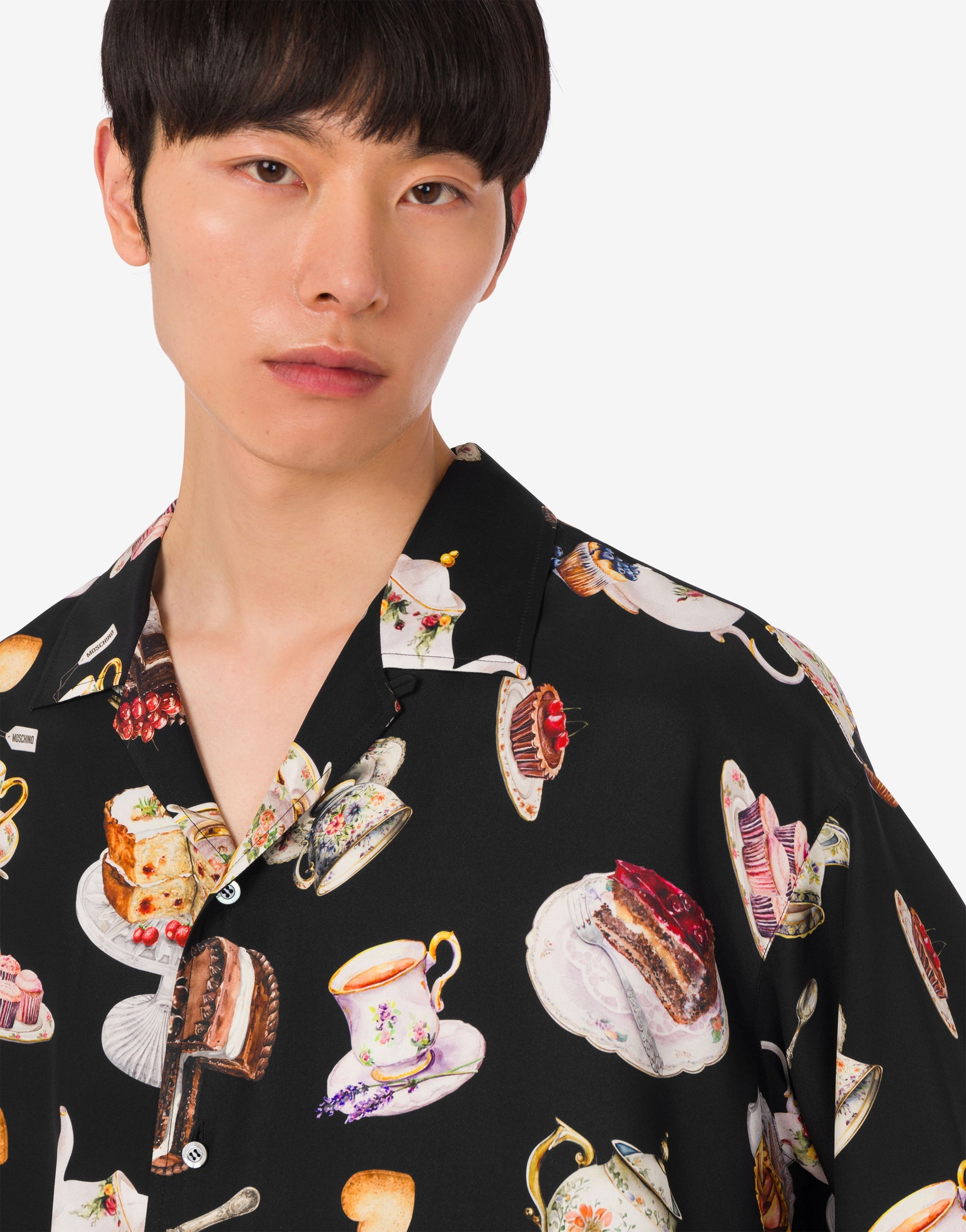 PRINTED SILK SATIN SHIRT - 4