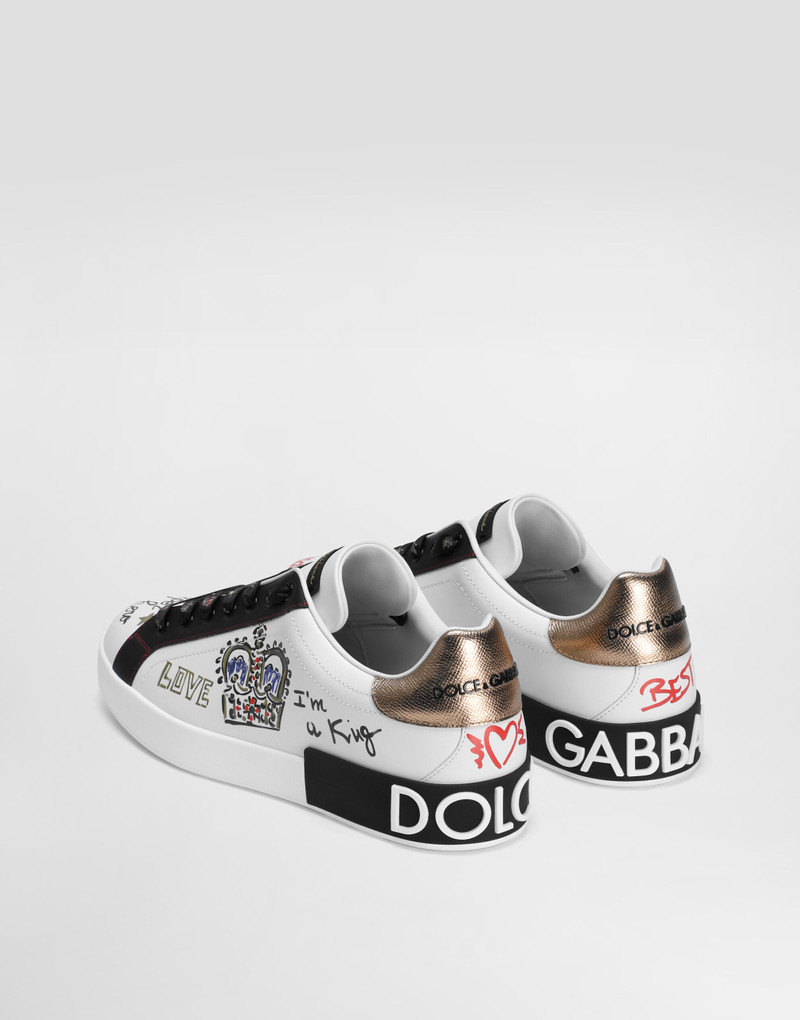 Dolce & Gabbana Portofino sneakers in printed nappa calfskin with patch outlook
