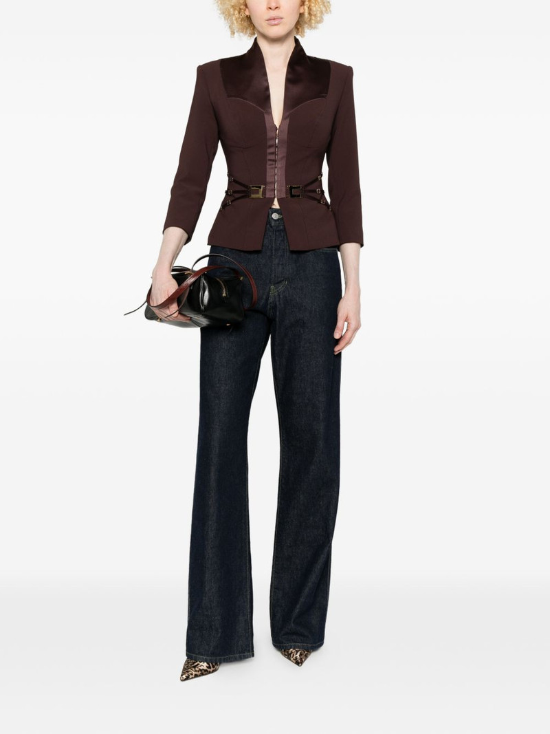 ELISABETTA FRANCHI buckle-detail fitted jacket outlook