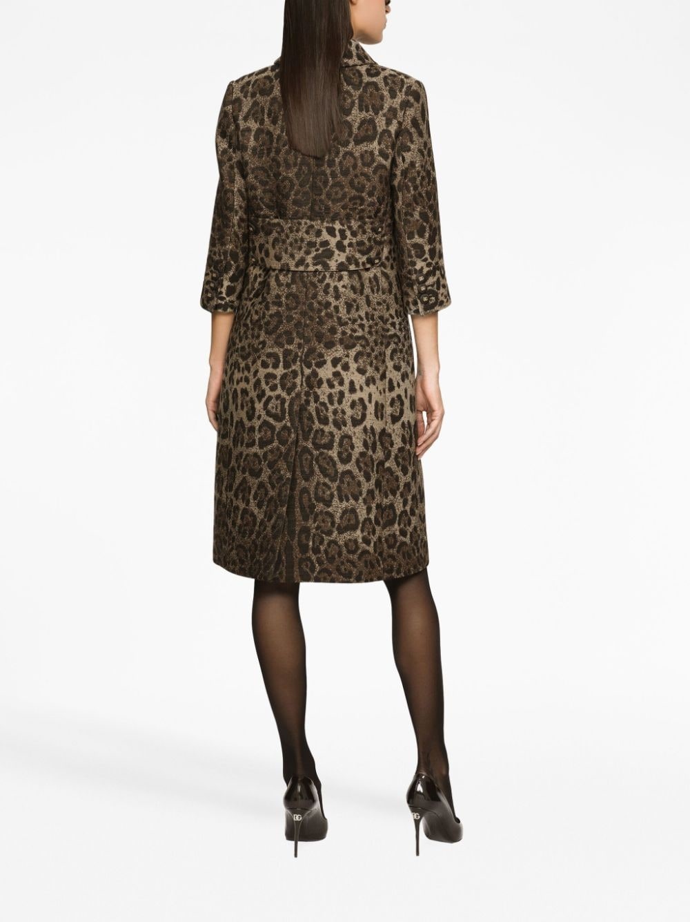 leopard-print single-breasted coat - 4