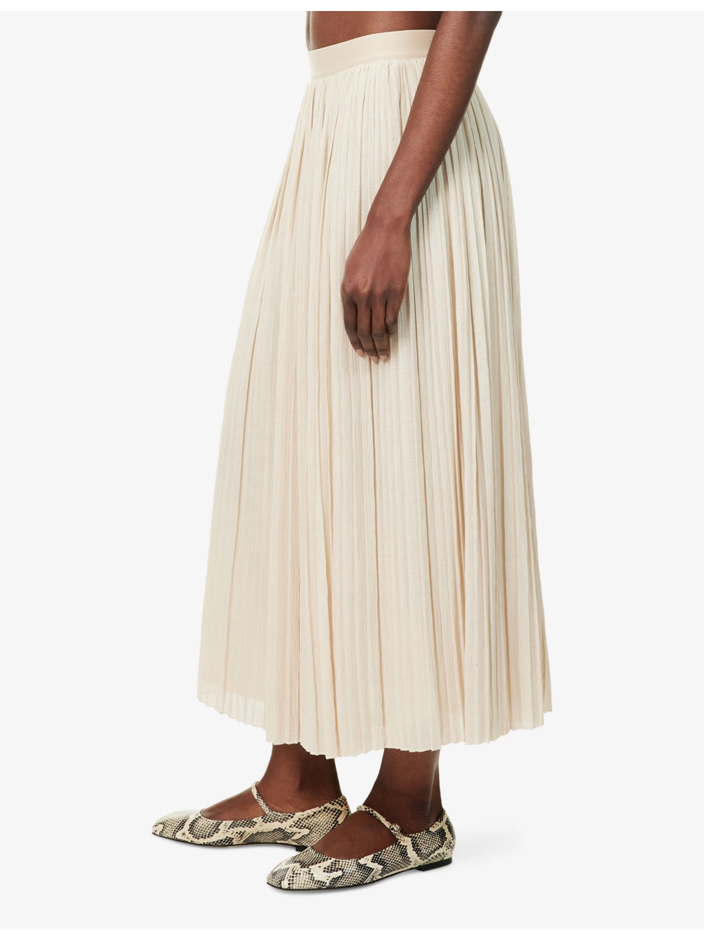 Cral Pleated Cotton-Blend Midi Skirt - 3