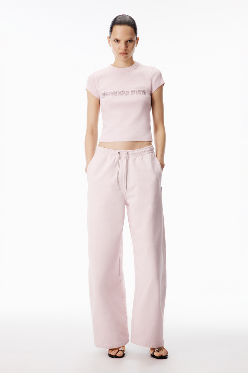 Alexander Wang Crystal Logo Cotton Baby Tee outlook