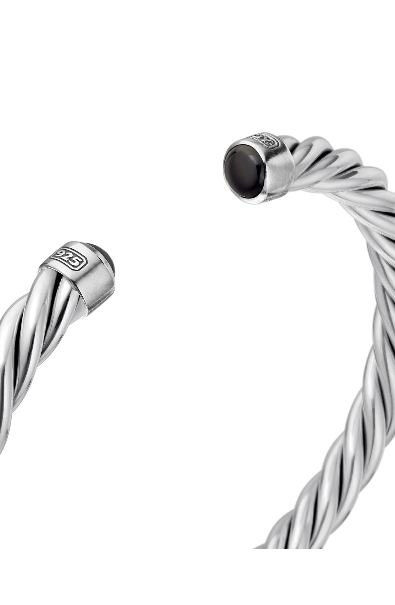 David Yurman Men's Cable Cuff Bracelet in Sterling Silver with Semiprecious Stone, 6mm at Nordstrom - 6