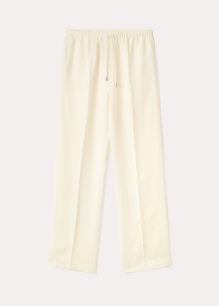 Press-creased drawstring trousers vanilla - 1