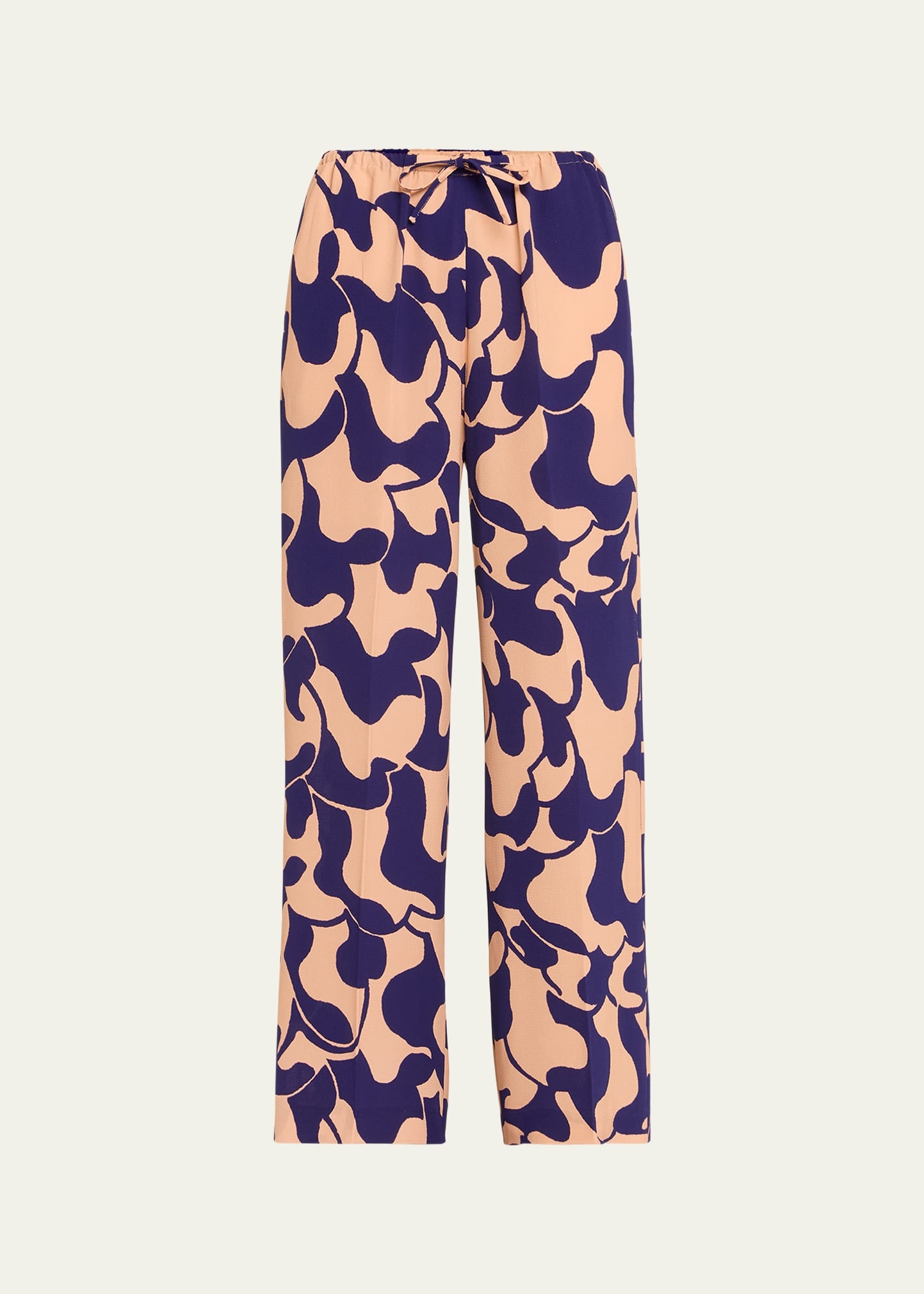 Puvis Abstract Print Drawstring Pants - 1