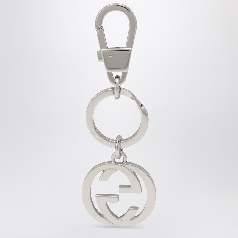 Gucci Gg Keychain In Silver Metal Men - 2