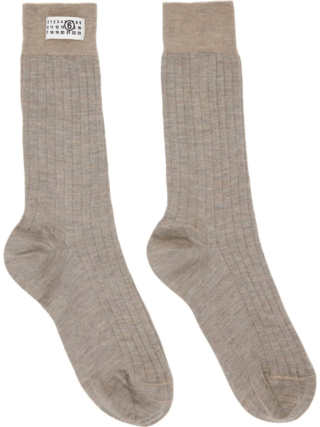 Beige Wool Blend Socks - 1