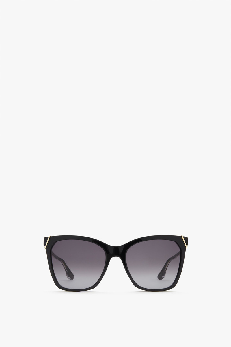 Squared Cat Eye Sunglasses in Black-Grey 1