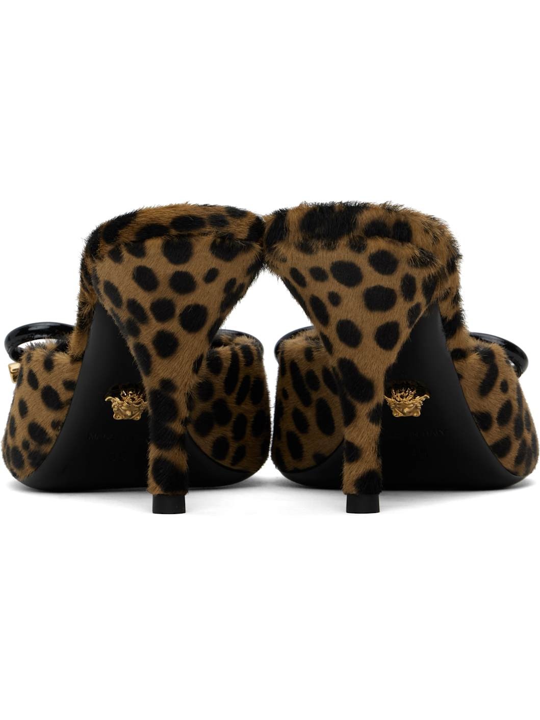 Brown & Black Leopard Opera Bow 85 mm Heeled Sandals - 2