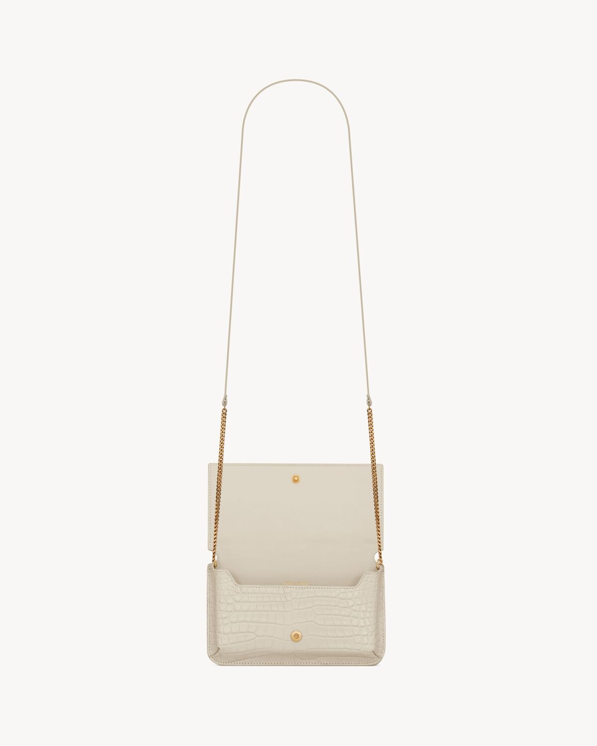 CASSANDRE PHONE HOLDER IN SHINY CROCODILE-EMBOSSED LEATHER - 6
