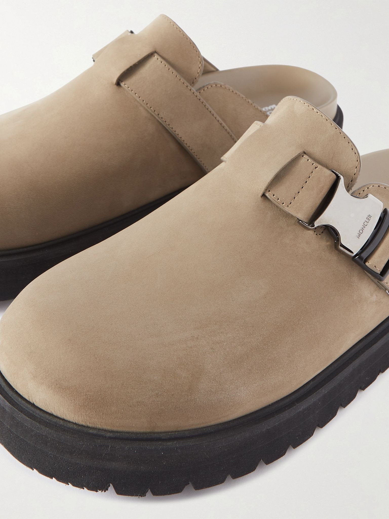 Suede Clogs Beige - 6