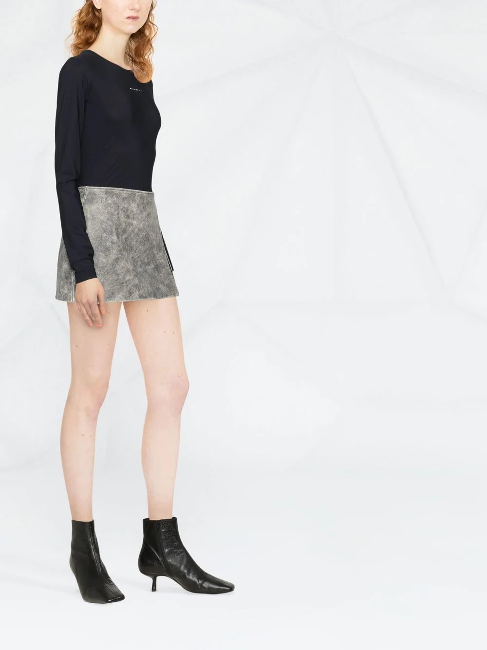 contrast-stitch long-sleeve bodysuit - 4