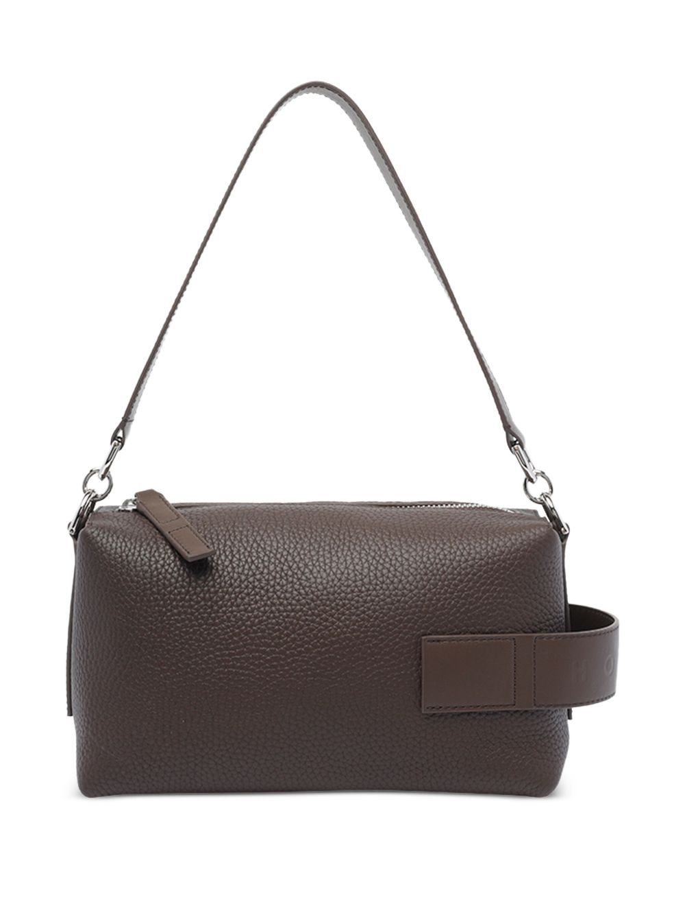 leather zip-top shoulder bag - 1