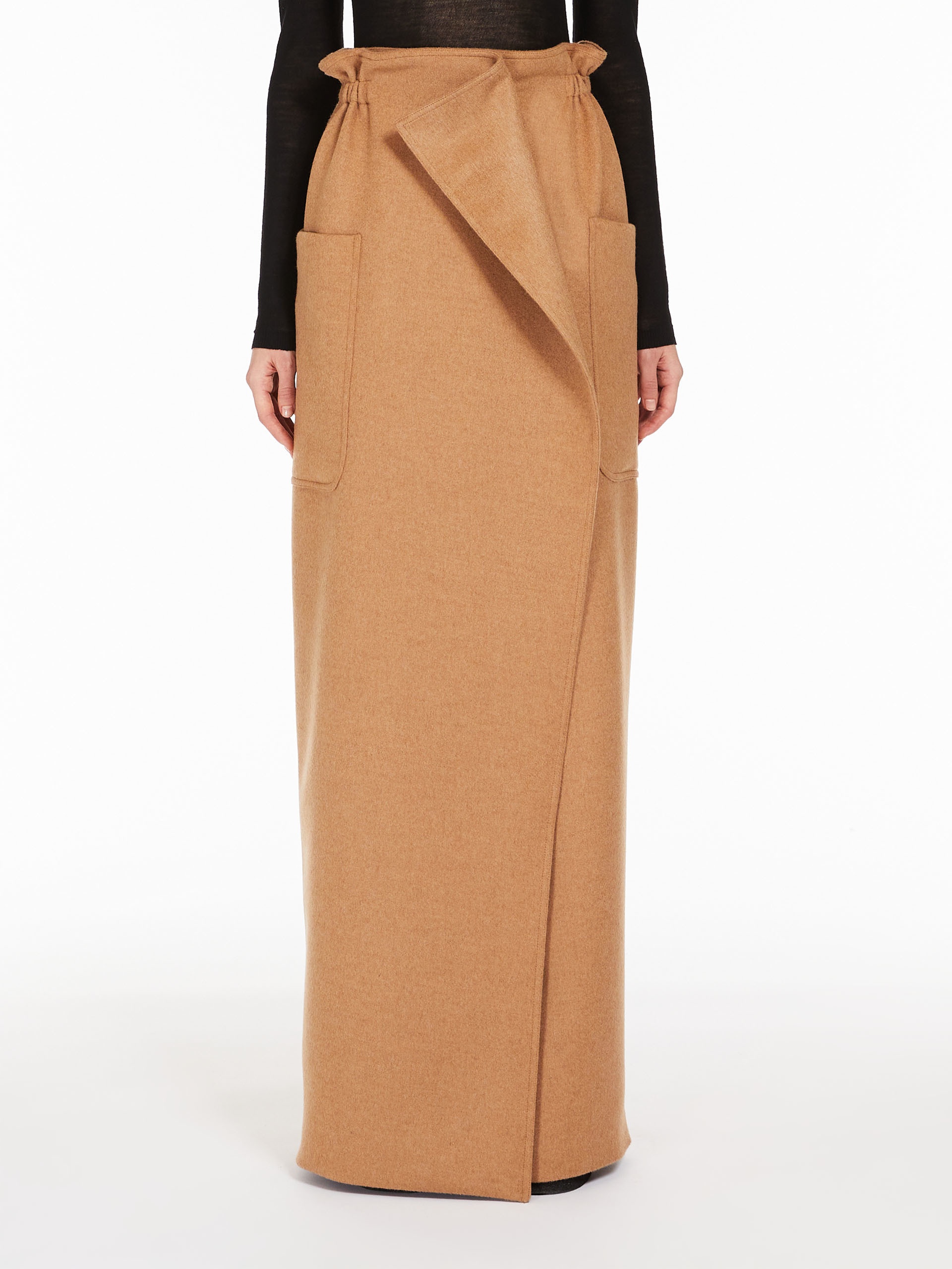 CARBONE Camel colour wrap skirt - 3