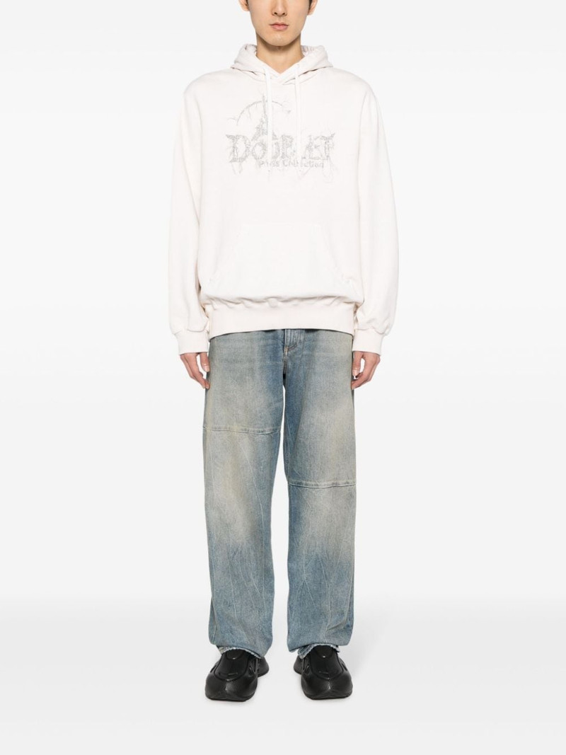 doublet logo-embellished cotton hoodie outlook