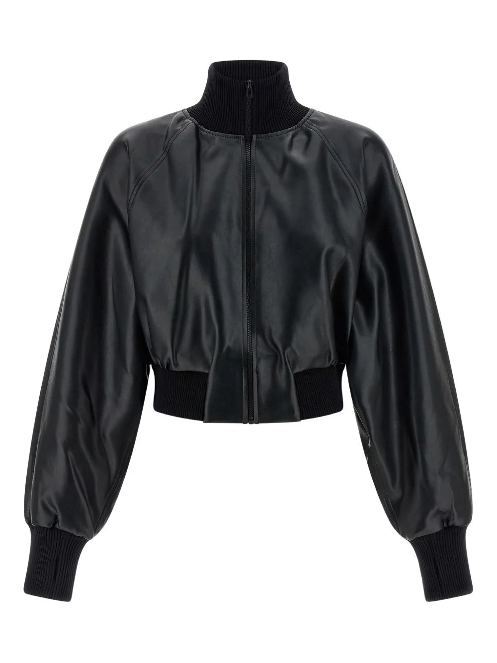 Faux leather bomber jacket - 1